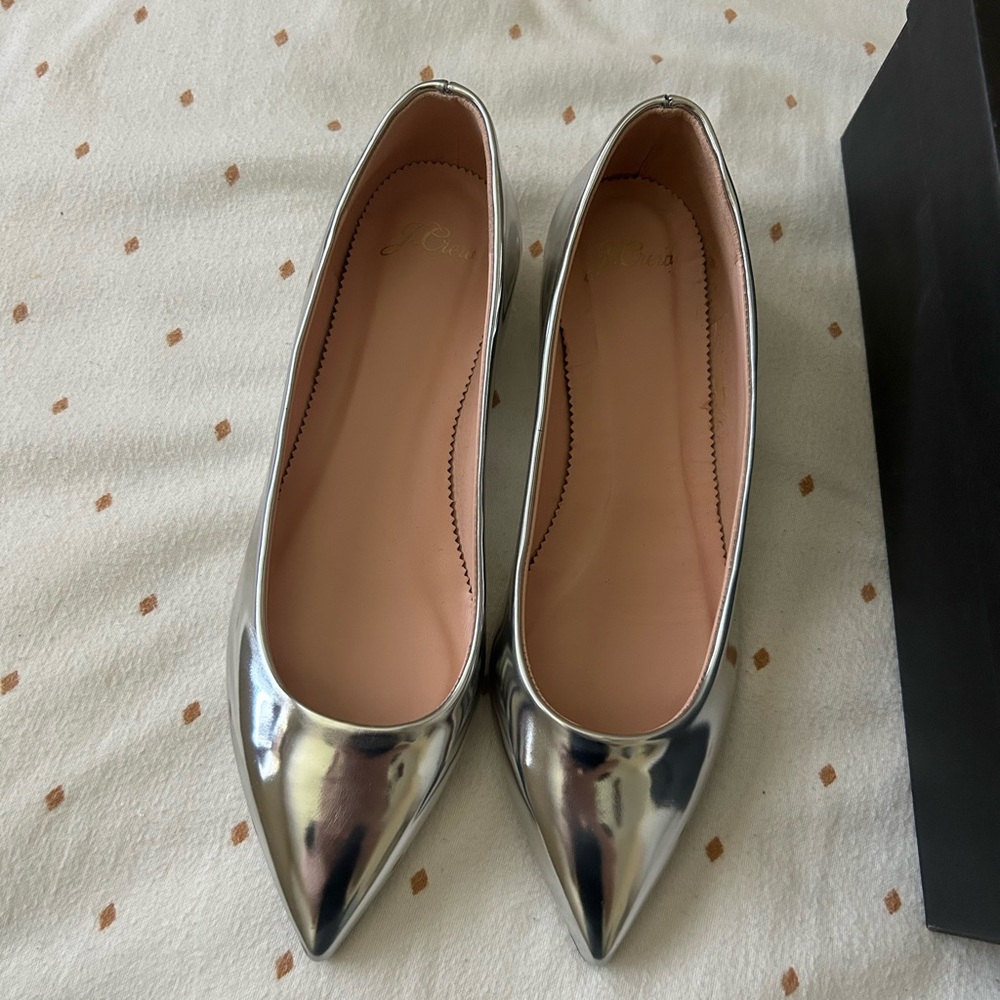 Jcrew metallic flats